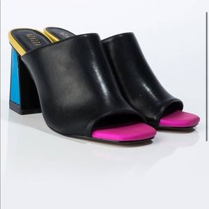 Color blocked mules